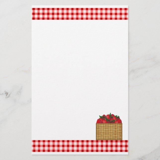 Strawberry Basket Stationery Briefpapier (Vorderseite)