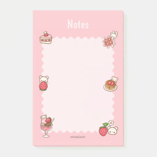 Strawberry Bear Notepad Nachspeisen Pink Niedlich Post-it Klebezettel