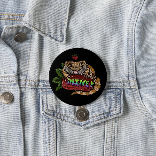 Strawberry Beardie Dragon "MINE!" Button (Beispiel)
