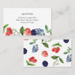Strawberry Berry Baby Showregisterkarte Beipackkar Visitenkarte