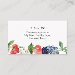 Strawberry Berry Baby Showregisterkarte Beipackkar Visitenkarte
