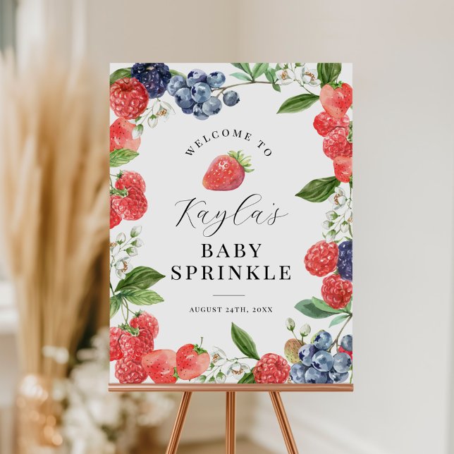 Strawberry Berry Baby Sprinkle Welcome Sign Poster (Von Creator hochgeladen)