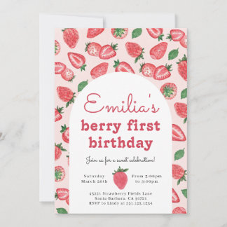 Strawberry Berry Einladung zum Geburtstag