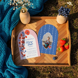 Strawberry Berry Erster Geburtstag Foto Einladung