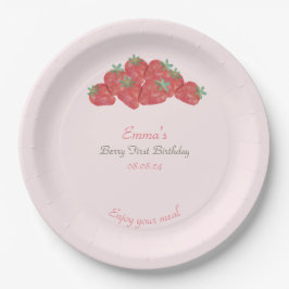 Strawberry Berry erster Geburtstag Pappteller