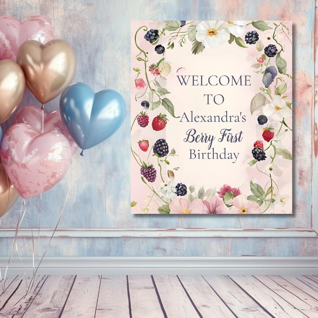 Strawberry Berry Erster Geburtstag Party Wandteppich (Von Creator hochgeladen)