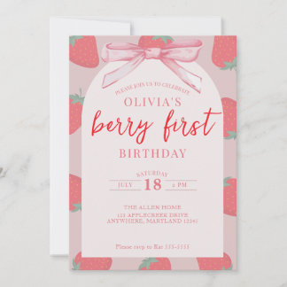 Strawberry Berry Erstgeburt Girl Einladung