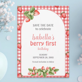 Strawberry Berry First Birthday Berry Weet Save The Date