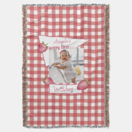 Strawberry Berry First Birthday Decke