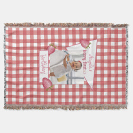 Strawberry Berry First Birthday Decke