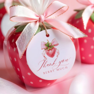 Strawberry Berry First Birthday Geschenkanhänger