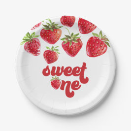 Strawberry Berry First Birthday Paper Teller