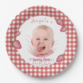 Strawberry Berry First Birthday Pappteller