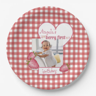 Strawberry Berry First Birthday Pappteller