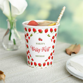 Strawberry Berry First Birthday Party Pappbecher