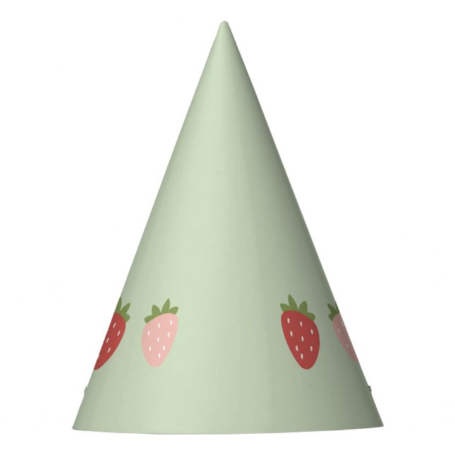 Strawberry Berry First Birthday Partyhütchen (Vorderseite)