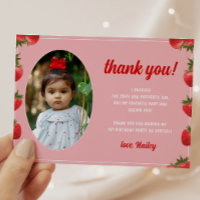 Strawberry Berry First Birthday Retro Foto