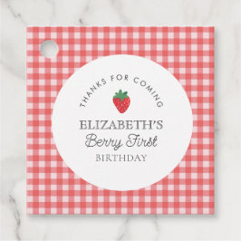 Strawberry Berry First Red kariert Danke Geschenkanhänger
