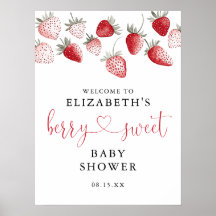 Strawberry Berry Sweet Baby Dusche Begrüßungszeich