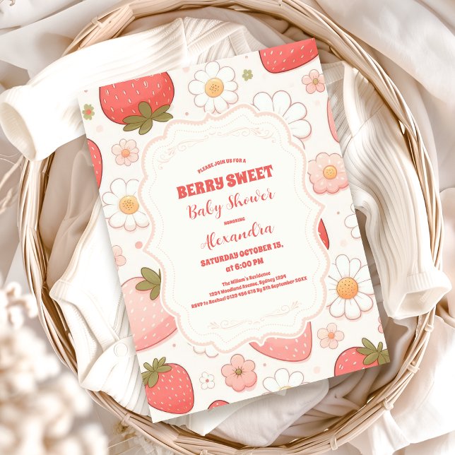 Strawberry Berry Sweet Baby Dusche Einladung (Von Creator hochgeladen)