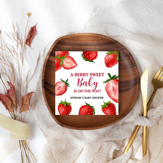 Strawberry Berry Sweet Baby Dusche unterwegs Serviette (Von Creator hochgeladen)