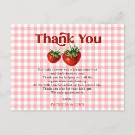 Strawberry Berry Sweet Baby Dusche Vielen Dank Postkarte