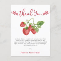 Strawberry Berry Sweet Baby Dusche Vielen Dank