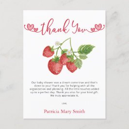 Strawberry Berry Sweet Baby Dusche Vielen Dank Postkarte
