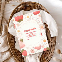 Strawberry Berry Sweet Baby Shower Diapper Raffle