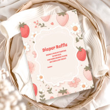 Strawberry Berry Sweet Baby Shower Diapper Raffle