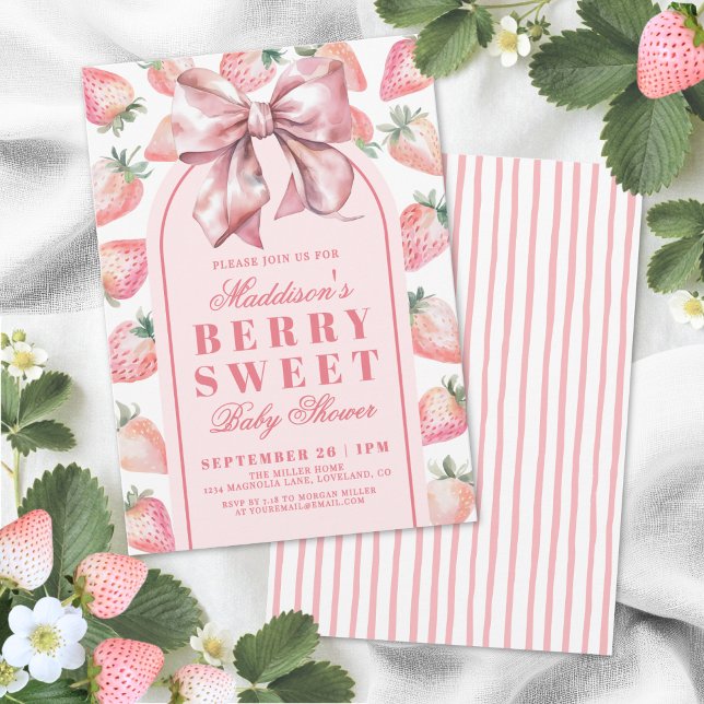 Strawberry Berry Sweet Baby Shower Einladung (Strawberry Berry Sweet Baby Shower Invitation )