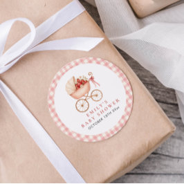 Strawberry Berry Sweet Baby Shower Favor Runder Aufkleber