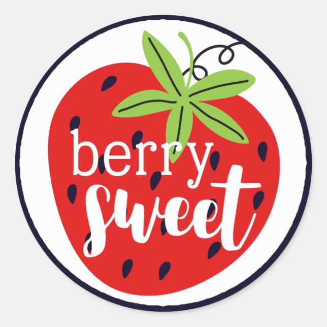 Strawberry Berry Sweet Birthday Baby Girl Kids' Runder Aufkleber (Vorderseite)