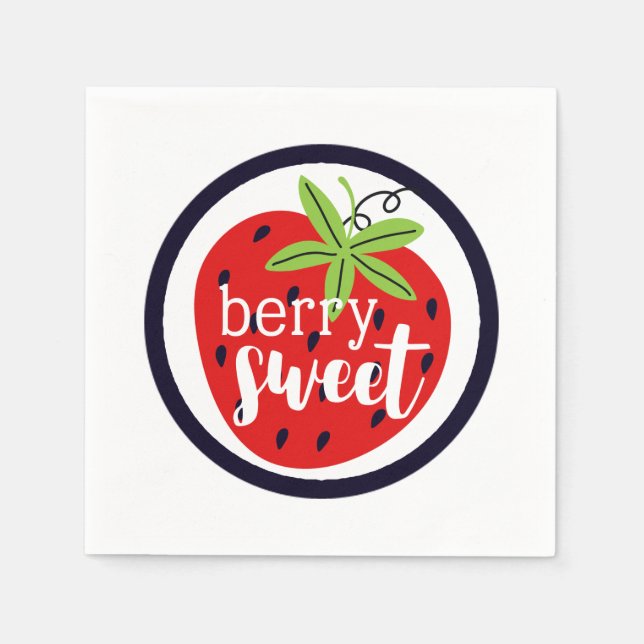 Strawberry Berry Sweet Birthday Baby Girl Kids' Serviette (Vorderseite)