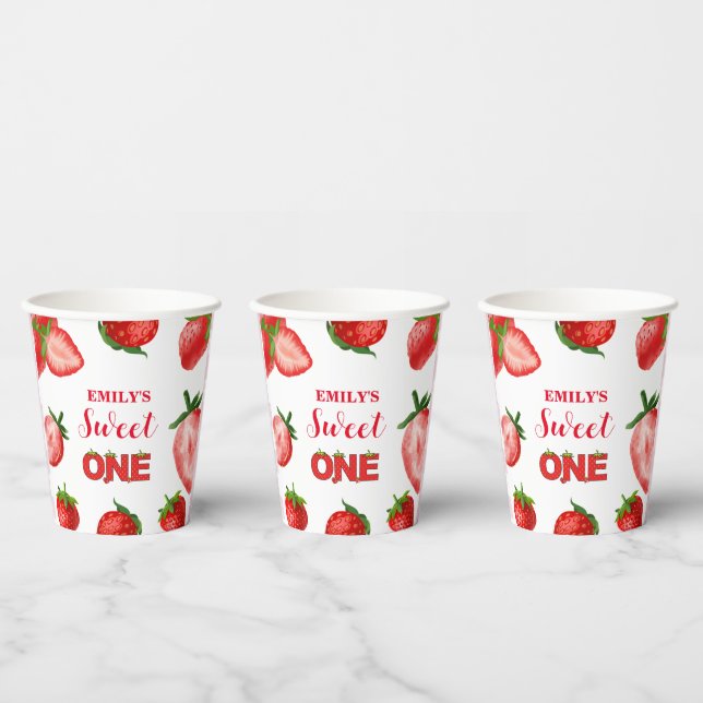 Strawberry Berry Sweet Birthday| Berry First Pappbecher (Multi)