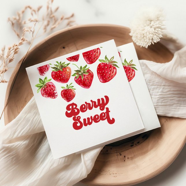 Strawberry Berry Sweet Birthday Serviette (Von Creator hochgeladen)