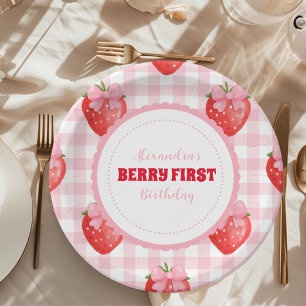 Strawberry Berry Sweet Boho 1. Geburtstag Pappteller