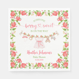 Strawberry Berry Sweet Clothesline Baby Dusche Serviette