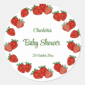 Strawberry Berry Sweet Fruit Shcool Office Classic Runder Aufkleber