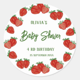 Strawberry Berry Sweet Fruit Shcool Office Geschen Runder Aufkleber
