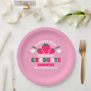 Strawberry Berry Sweet Graduation Party Pappteller