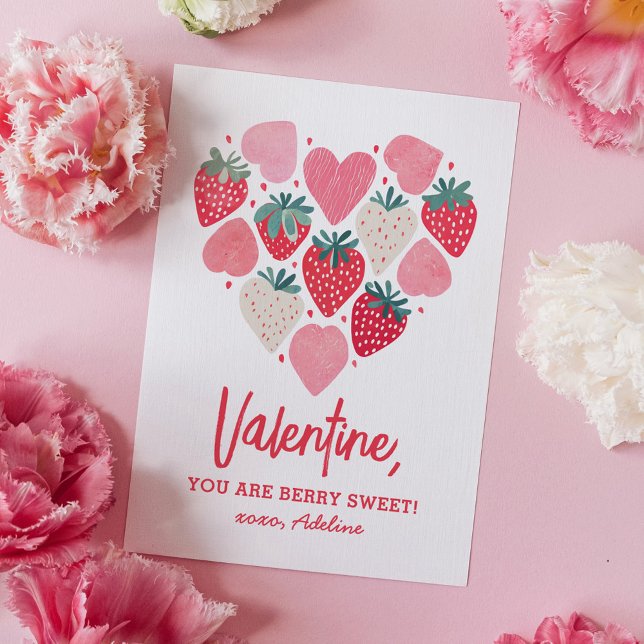 Strawberry Berry Sweet Kids Valentinstag Mitteilungskarte (Von Creator hochgeladen)