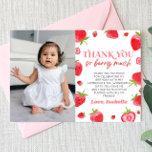 Strawberry Berry Sweet Picture Birthday Party Dankeskarte<br><div class="desc">Dies ist eine Strawberry Fruit Berry Sweet Custom Picture Foto Geburtstagsparty Danke Karte!</div>