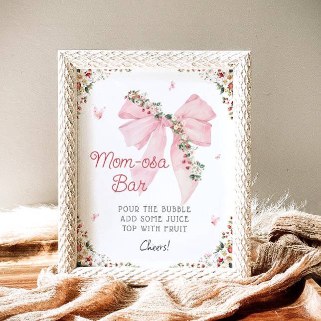Strawberry Berry Sweet Pink Bow Mama-osa Bar Poster (Von Creator hochgeladen)
