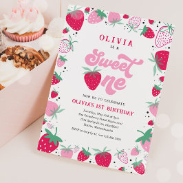 Strawberry Birthday Berry Sweet Birthday Party Einladung