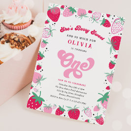 Strawberry Birthday Berry Sweet Birthday Party Einladung