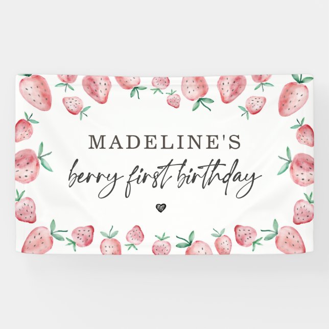 Strawberry Birthday Berry Sweet Hintergrund-Banner Banner (Horizontal)