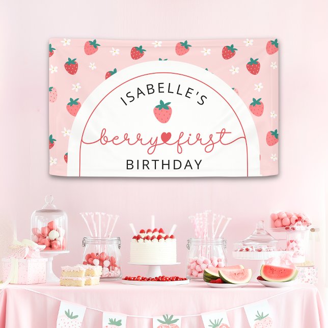 Strawberry Birthday Berry Sweet Hintergrund-Banner Banner (Von Creator hochgeladen)