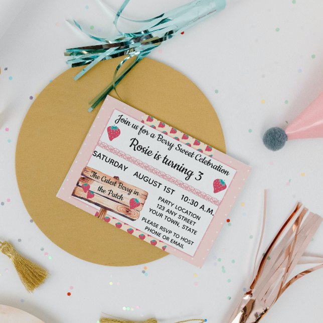 Strawberry Birthday Einladung (Von Creator hochgeladen)