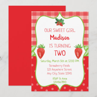 Strawberry Birthday Einladung Berry Sweet Party